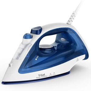 Plancha de Vapor T-Fal Steam Essential Blanca/Azul, Suela Antiadherente, 1200 W